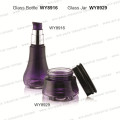 Glass Jar Transparent Purple Color Screw Ribbed Cap 50g Skincare Container